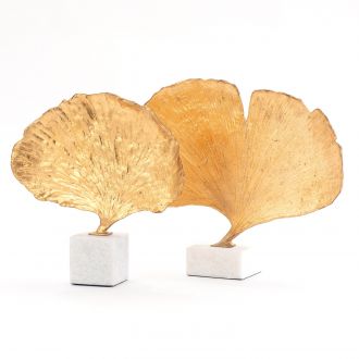 Ginkgo Leaf Sculpture-Gold Finish